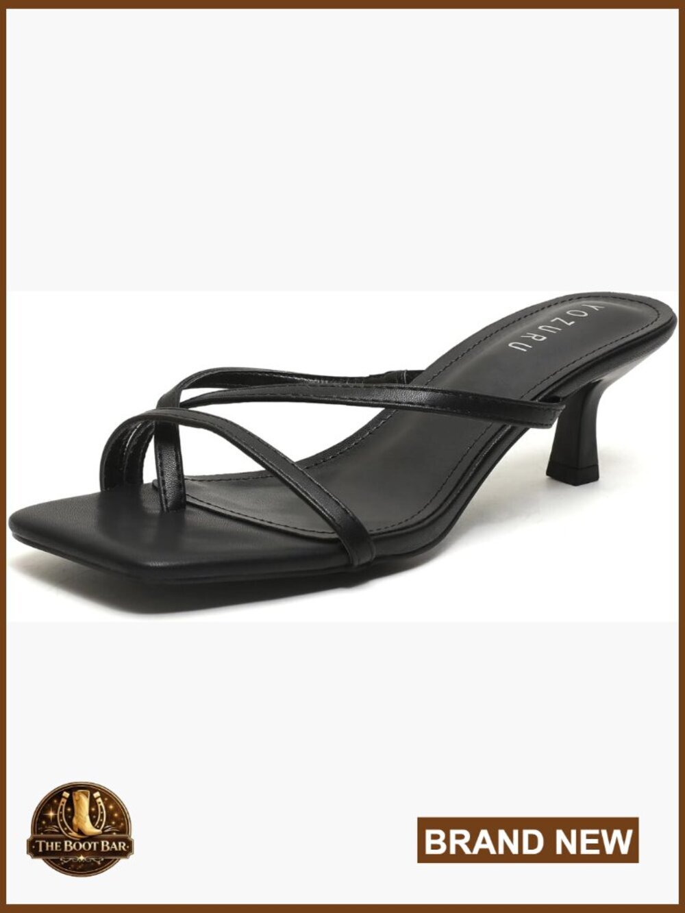 Kitten Heels Square Open Toe Flip Flops Dressy Summer Sandals Low Heels Strappy